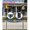 imageGarbuildman 105 Inch Bird Feeder Pole Kit Heavy Duty Bird House Pole Set for Deck Fence or Patio Railing Adjustable Universal Mounting Post Kit for Outdoors Matte Black 1 PackDeck Fence 1pack