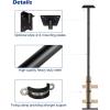 imageGarbuildman 105 Inch Bird Feeder Pole Kit Heavy Duty Bird House Pole Set for Deck Fence or Patio Railing Adjustable Universal Mounting Post Kit for Outdoors Matte Black 1 PackDeck Fence 1pack