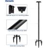 imageGarbuildman 105 Inch Bird Feeder Pole Kit Heavy Duty Bird House Pole Set for Deck Fence or Patio Railing Adjustable Universal Mounting Post Kit for Outdoors Matte Black 1 PackInsert Ground 1pack