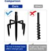 imageGarbuildman 105 Inch Bird Feeder Pole Kit Heavy Duty Bird House Pole Set for Deck Fence or Patio Railing Adjustable Universal Mounting Post Kit for Outdoors Matte Black 1 PackInsert Ground 1pack