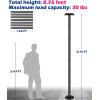 imageGarbuildman 105 Inch Bird Feeder Pole Kit Heavy Duty Bird House Pole Set for Deck Fence or Patio Railing Adjustable Universal Mounting Post Kit for Outdoors Matte Black 1 PackHard Ground 1pack
