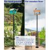 imageGarbuildman 105 Inch Bird Feeder Pole Kit Heavy Duty Bird House Pole Set for Deck Fence or Patio Railing Adjustable Universal Mounting Post Kit for Outdoors Matte Black 1 PackHard Ground 1pack