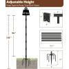 imageGarbuildman 105 Inch Smart Bird Feeder Pole with Reinforced 5Prong Base Adjustable Birdhouse Pole for Outdoors Heavy Duty Bird Feeder Stand Mounting Kit for Wild Birds Watching DoubleHeadOnehead