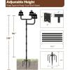 imageGarbuildman 105 Inch Smart Bird Feeder Pole with Reinforced 5Prong Base Adjustable Birdhouse Pole for Outdoors Heavy Duty Bird Feeder Stand Mounting Kit for Wild Birds Watching DoubleHeadThreehead