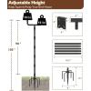 imageGarbuildman 105 Inch Smart Bird Feeder Pole with Reinforced 5Prong Base Adjustable Birdhouse Pole for Outdoors Heavy Duty Bird Feeder Stand Mounting Kit for Wild Birds Watching DoubleHeadTwohead