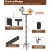 imageGarbuildman 105 Inch Smart Bird Feeder Pole with Reinforced 5Prong Base Adjustable Birdhouse Pole for Outdoors Heavy Duty Bird Feeder Stand Mounting Kit for Wild Birds Watching DoubleHeadTwohead