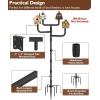 imageGarbuildman 105 Inch Smart Bird Feeder Pole with Reinforced 5Prong Base Adjustable Birdhouse Pole for Outdoors Heavy Duty Bird Feeder Stand Mounting Kit for Wild Birds Watching DoubleHeadFourhead