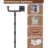 imageGarbuildman 105 Inch Smart Bird Feeder Pole with Reinforced 5Prong Base Adjustable Birdhouse Pole for Outdoors Heavy Duty Bird Feeder Stand Mounting Kit for Wild Birds Watching DoubleHeadTwohead