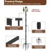 imageGarbuildman 105 Inch Smart Bird Feeder Pole with Reinforced 5Prong Base Adjustable Birdhouse Pole for Outdoors Heavy Duty Bird Feeder Stand Mounting Kit for Wild Birds Watching DoubleHeadOnehead