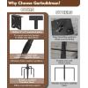 imageGarbuildman 105 Inch Smart Bird Feeder Pole with Reinforced 5Prong Base Adjustable Birdhouse Pole for Outdoors Heavy Duty Bird Feeder Stand Mounting Kit for Wild Birds Watching DoubleHeadThreehead