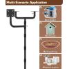 imageGarbuildman 105 Inch Smart Bird Feeder Pole with Reinforced 5Prong Base Adjustable Birdhouse Pole for Outdoors Heavy Duty Bird Feeder Stand Mounting Kit for Wild Birds Watching DoubleHeadThreehead