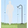 imageGarbuildman 92 Inch Tall Shepherd Hooks with 5Forked Base Adjustable Heavy Duty Bird Feeder Pole Stand Hanger for Outdoor Shiny Black 1 Pack60 Inch