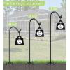 imageGarbuildman 92 Inch Tall Shepherd Hooks with 5Forked Base Adjustable Heavy Duty Bird Feeder Pole Stand Hanger for Outdoor Shiny Black 1 Pack76 inch