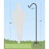 imageGarbuildman 92 Inch Tall Shepherd Hooks with 5Forked Base Adjustable Heavy Duty Bird Feeder Pole Stand Hanger for Outdoor Shiny Black 1 Pack76 inch