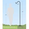 imageGarbuildman 92 Inch Tall Shepherd Hooks with 5Forked Base Adjustable Heavy Duty Bird Feeder Pole Stand Hanger for Outdoor Shiny Black 1 Pack92 inch