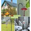 imageGarbuildman 92 Inch Tall Shepherd Hooks with 5Forked Base Adjustable Heavy Duty Bird Feeder Pole Stand Hanger for Outdoor Shiny Black 1 Pack92 inch