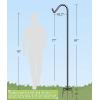 imageGarbuildman 92 Inch Tall Shepherd Hooks with 5Forked Base Adjustable Heavy Duty Bird Feeder Pole Stand Hanger for Outdoor Shiny Black 1 Pack92 inch