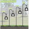 imageGarbuildman 92 Inch Tall Shepherd Hooks with 5Forked Base Adjustable Heavy Duty Bird Feeder Pole Stand Hanger for Outdoor Shiny Black 1 Pack92 inch
