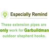 imageGarbuildman Adjustable Extension Pole Tube Bar for Outdoor Shepherds Hook 2 pcs Shiny Black