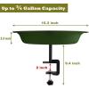 imageGarbuildman Deck Mounted Bird Bath Bowl Spa Birdfeeder ampamp Adjustable Unheated Birdbath with Heavy Duty Clamp for Outdoor Garden Oval Style Brown galGreen