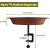 imageGarbuildman Deck Mounted Bird Bath Bowl Spa Birdfeeder ampamp Adjustable Unheated Birdbath with Heavy Duty Clamp for Outdoor Garden Oval Style Brown galBrown