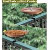 imageGarbuildman Deck Mounted Bird Bath Bowl Spa Birdfeeder ampamp Adjustable Unheated Birdbath with Heavy Duty Clamp for Outdoor Garden Oval Style Brown galBrown