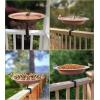 imageGarbuildman Deck Mounted Bird Bath Bowl Spa Birdfeeder ampamp Adjustable Unheated Birdbath with Heavy Duty Clamp for Outdoor Garden Oval Style Brown galBrown