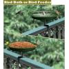 imageGarbuildman Deck Mounted Bird Bath Bowl Spa Birdfeeder ampamp Adjustable Unheated Birdbath with Heavy Duty Clamp for Outdoor Garden Oval Style Brown galGreen