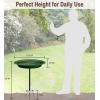 imageGarbuildman Deck Mounted Bird Bath Bowl Spa Birdfeeder ampamp Adjustable Unheated Birdbath with Heavy Duty Clamp for Outdoor Garden Oval Style Brown1 galGreen