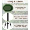 imageGarbuildman Deck Mounted Bird Bath Bowl Spa Birdfeeder ampamp Adjustable Unheated Birdbath with Heavy Duty Clamp for Outdoor Garden Oval Style Brown1 galGreen