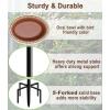imageGarbuildman Deck Mounted Bird Bath Bowl Spa Birdfeeder ampamp Adjustable Unheated Birdbath with Heavy Duty Clamp for Outdoor Garden Oval Style Brown1 galBrown