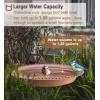 imageGarbuildman Deck Mounted Bird Bath Bowl Spa Birdfeeder ampamp Adjustable Unheated Birdbath with Heavy Duty Clamp for Outdoor Garden Oval Style Brown1 galBrown