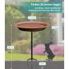 imageGarbuildman ExtraLarge Freestanding Birdbaths Bowl Detachable Decoration Spa with Metal Stake Stand ampamp Birdfeeder for Outdoor Garden Oval Style ChocolateChocolate