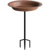 imageGarbuildman ExtraLarge Freestanding Birdbaths Bowl Detachable Decoration Spa with Metal Stake Stand ampamp Birdfeeder for Outdoor Garden Oval Style ChocolateChocolate