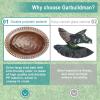 imageGarbuildman ExtraLarge Freestanding Birdbaths Bowl Detachable Decoration Spa with Metal Stake Stand ampamp Birdfeeder for Outdoor Garden Oval Style ChocolateChocolate