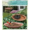 imageGarbuildman ExtraLarge Freestanding Birdbaths Bowl Detachable Decoration Spa with Metal Stake Stand ampamp Birdfeeder for Outdoor Garden Oval Style ChocolateChocolate