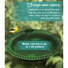 imageGarbuildman ExtraLarge Freestanding Birdbaths Bowl Detachable Decoration Spa with Metal Stake Stand ampamp Birdfeeder for Outdoor Garden Oval Style ChocolateGreen