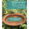 imageGarbuildman ExtraLarge Freestanding Birdbaths Bowl Detachable Decoration Spa with Metal Stake Stand ampamp Birdfeeder for Outdoor Garden Oval Style ChocolateChocolate