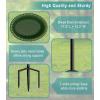 imageGarbuildman ExtraLarge Freestanding Birdbaths Bowl Detachable Decoration Spa with Metal Stake Stand ampamp Birdfeeder for Outdoor Garden Oval Style ChocolateGreen