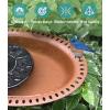 imageGarbuildman ExtraLarge Freestanding Birdbaths Bowl Detachable Decoration Spa with Metal Stake Stand ampamp Birdfeeder for Outdoor Garden Oval Style ChocolateChocolate