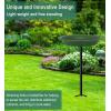 imageGarbuildman ExtraLarge Freestanding Birdbaths Bowl Detachable Decoration Spa with Metal Stake Stand ampamp Birdfeeder for Outdoor Garden Oval Style ChocolateGreen