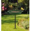 imageGarbuildman ExtraLarge Freestanding Birdbaths Bowl Detachable Decoration Spa with Metal Stake Stand ampamp Birdfeeder for Outdoor Garden Oval Style ChocolateGreen