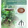 imageGarbuildman ExtraLarge Freestanding Birdbaths Bowl Detachable Decoration Spa with Metal Stake Stand ampamp Birdfeeder for Outdoor Garden Oval Style ChocolateChocolate