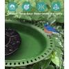imageGarbuildman ExtraLarge Freestanding Birdbaths Bowl Detachable Decoration Spa with Metal Stake Stand ampamp Birdfeeder for Outdoor Garden Oval Style ChocolateGreen