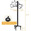 imageGarbuildman Garden Hose Holder Stand Outdoor Water Pipe Metal Reel Rack Shiny Black3Spike Crown