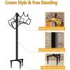 imageGarbuildman Garden Hose Holder Stand Outdoor Water Pipe Metal Reel Rack Shiny Black3Spike Crown