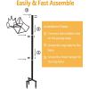 imageGarbuildman Garden Hose Holder Stand Outdoor Water Pipe Metal Reel Rack Shiny Black3Spike Crown