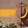 imageGarbuildman Garden Hose Holder Stand Outdoor Water Pipe Metal Reel Rack Shiny Black3Spike Crown