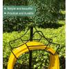imageGarbuildman Garden Hose Holder Stand Outdoor Water Pipe Metal Reel Rack Shiny Black3Spike Volcano