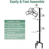 imageGarbuildman Garden Hose Holder Stand Outdoor Water Pipe Metal Reel Rack Shiny Black3Spike Volcano